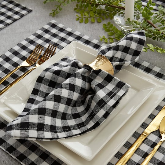 DII® Black & White Gingham Napkin, 4ct.